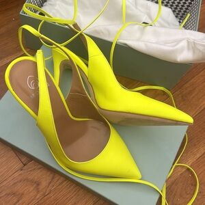 Brother Vellies Ribbon Pumps in color “Lemonhead”. w/original box + duster bag.